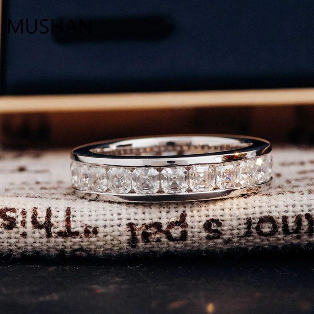 MUSHAN Luxury Custom 14K 18K Gold Rings Band Jewelry With Moissanite Diamond Lab Grown Gemstones Diamond Wedding Ring For Women