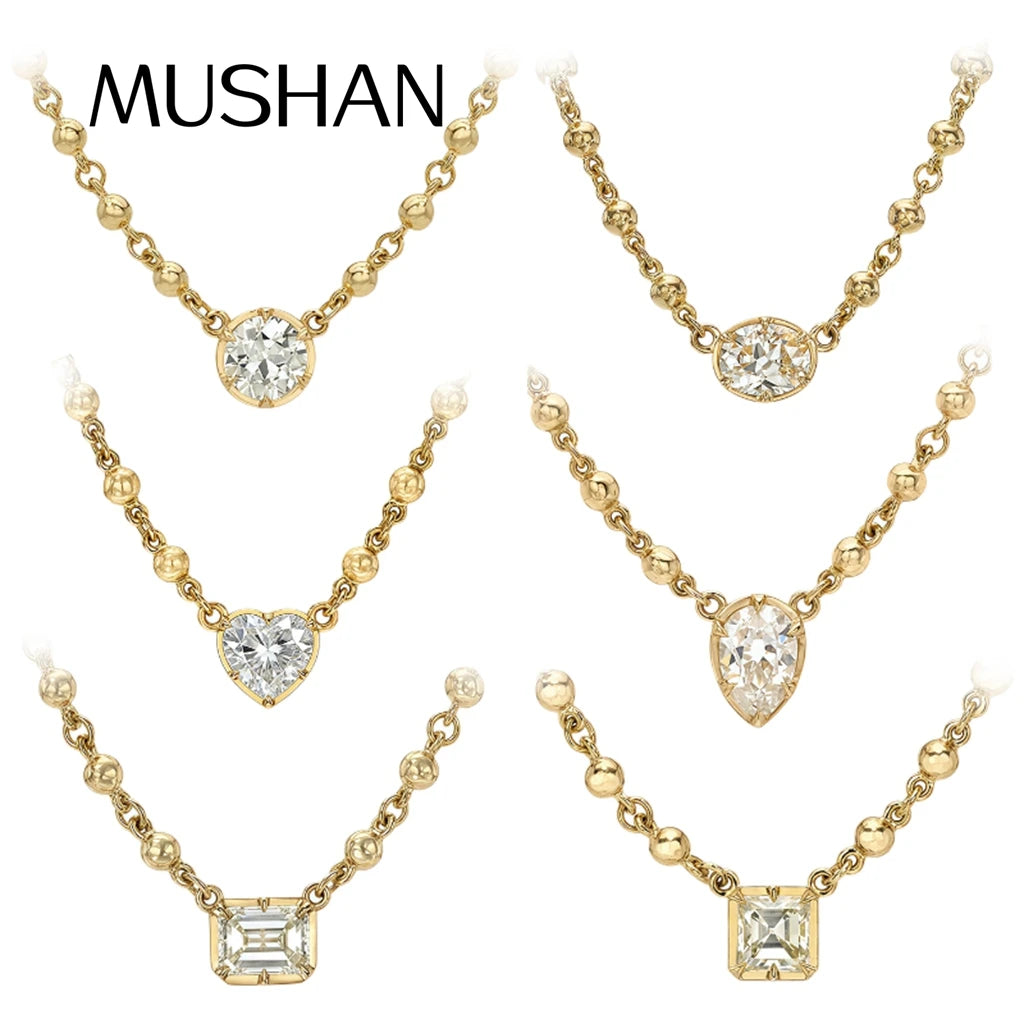 MUSHAN Bijoux sur mesure Collier en argent sterling 925 Moissanite couleur D VVS Pendentifs fins, nobles, charmants et lumineux Accessoires en diamant