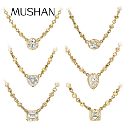 MUSHAN Bijoux sur mesure Collier en argent sterling 925 Moissanite couleur D VVS Pendentifs fins, nobles, charmants et lumineux Accessoires en diamant
