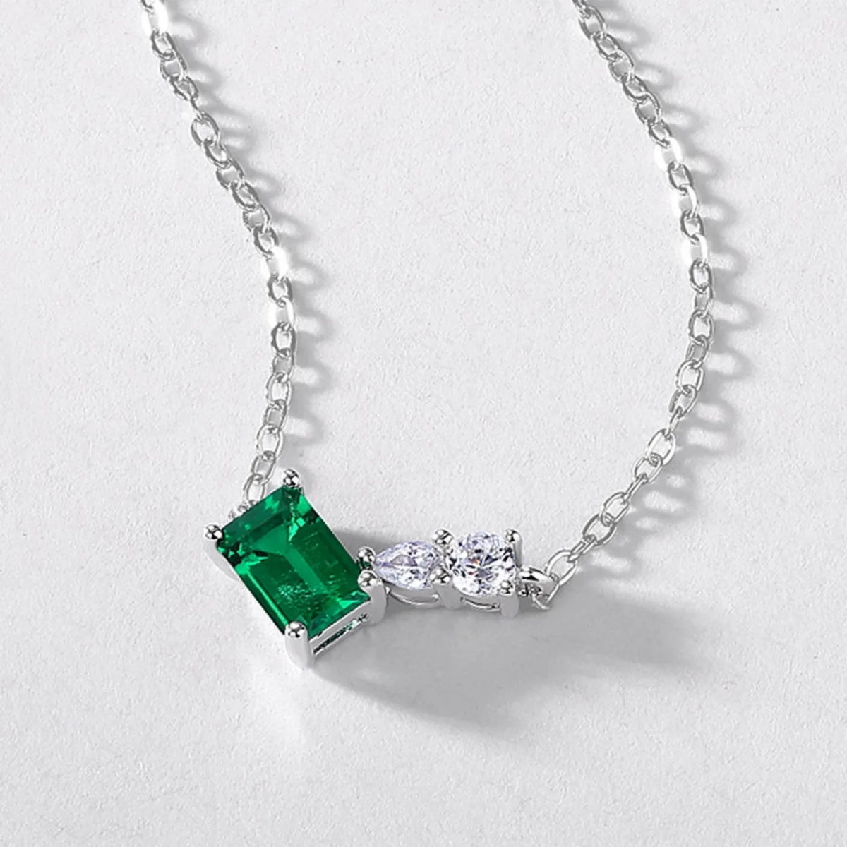 MUSHAN Luxury Jewelry 925 Sterling Silver Chain Pendant Necklace Lab Grown Emerald Ruby Gemstones Necklaces Pendants GRC Jewelry
