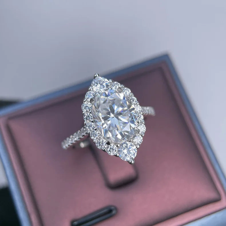 Anillo de plata de ley 925 de la marca MuShan, anillo de compromiso con moissanita VVS para amiga, chapado en oro de 18K, joyería con patente MST