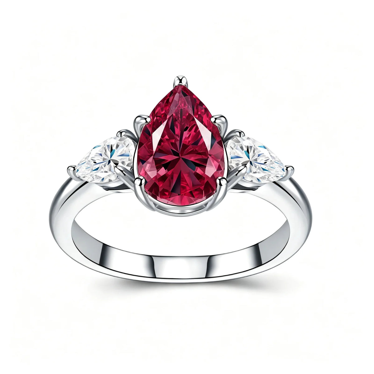 MUSHAN Custom Jewelry 925 Sterling Silver Ring Band for Women 4ct Lab Grown Gemstones Ruby Emerald Sapphire Rings Jewelry