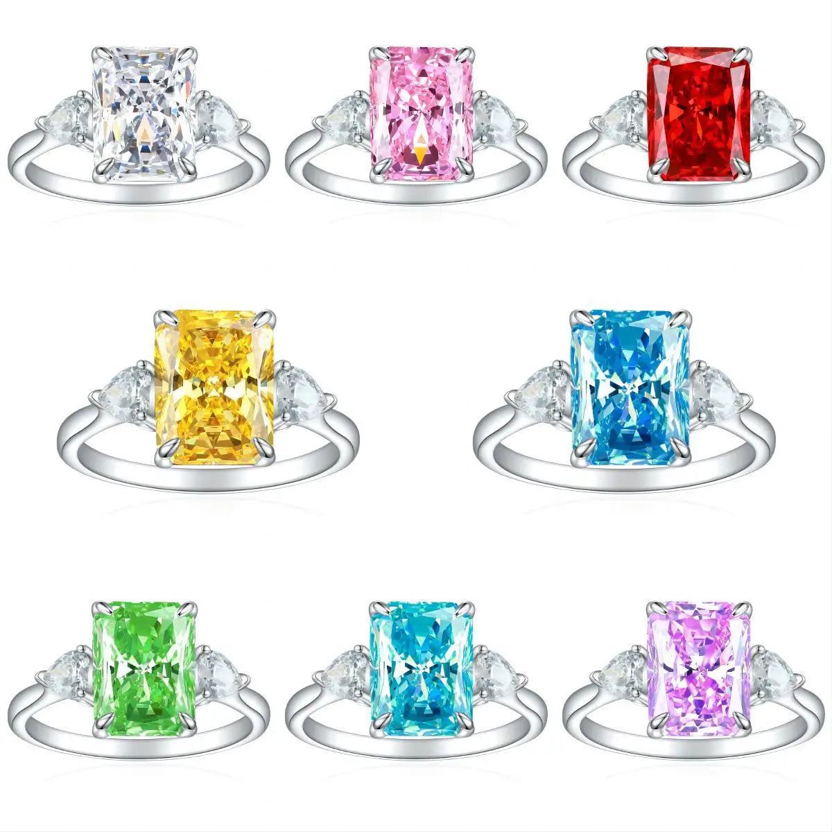 MuShan Jewelry 925 Sterling Silver Ring Wedding Band High Carbon Diamond Daughter Gift Elegant Jewelry Women Rings Fine Jewelry