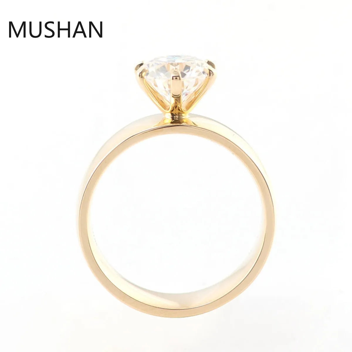 MUSHAN Luxury Custom 14K 18K Gold Rings Band Jewelry With Moissanite Diamond Lab Grown Gemstones Diamond Wedding Ring For Women
