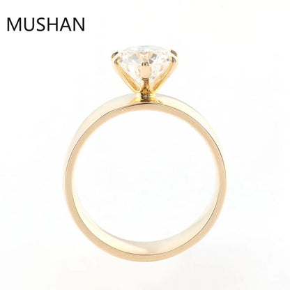 MUSHAN Luxury Custom 14K 18K Gold Rings Band Jewelry With Moissanite Diamond Lab Grown Gemstones Diamond Wedding Ring For Women