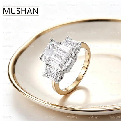 MUSHAN Luxury Custom 14K 18K Gold Rings Band Jewelry With Moissanite Diamond Lab Grown Gemstones Diamond Wedding Ring For Women