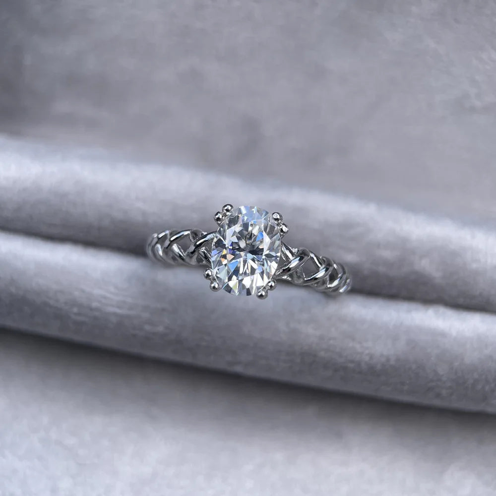 MuShan Designer Jewelry 925 Sterling Silver Ring Moissanite Delicate Ring for Her 18K Real Gold Plated MST Patent Jewellery