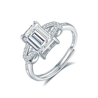 Anillo de plata de ley 925 de la marca MuShan, anillo de moissanita VVS para novia, chapado en oro de 18K, joyería con patente MST