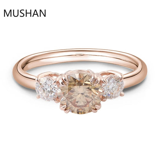 MUSHAN Luxury Custom 14K 18K Gold Rings Band Jewelry With Moissanite Diamond Lab Grown Gemstones Diamond Wedding Ring For Women