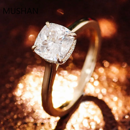 MUSHAN Luxury Custom 14K 18K Gold Rings Band Jewelry With Moissanite Diamond Lab Grown Gemstones Diamond Wedding Ring For Women