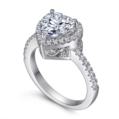 MuShan Jewelry 925 Sterling Silver Rings Bands Engagement Ring 7A Cubic Zirconia  Women Anniversary Sparkle  Women Gift