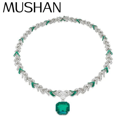 MuShan Jewelry 925 Sterling Silver Necklace Fine 5A CZ Gemstones HCD Diamond Unique 925 Sterling Silver Necklaces Accessories