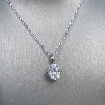 MuShan Luxury Jewelry 925 Sterling Silver Necklace D Color Moissanite Wedding Party Women Platinum Plated MST Patent Nickel Free