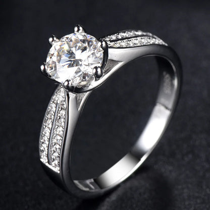 Anillo de plata de ley 925 de MuShan Luxury Jewelry, anillo de uso diario con moissanita VVS para mujer, bañado en oro real de 18K, joyería con patente MST