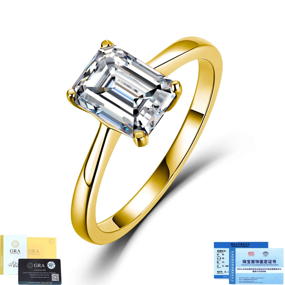 MUSHAN Luxury Jewelry 925 Sterling Silver Ring Band Women GRA Certificated Moissanite Diamond Emerald D Color Rings Fine Jewelry