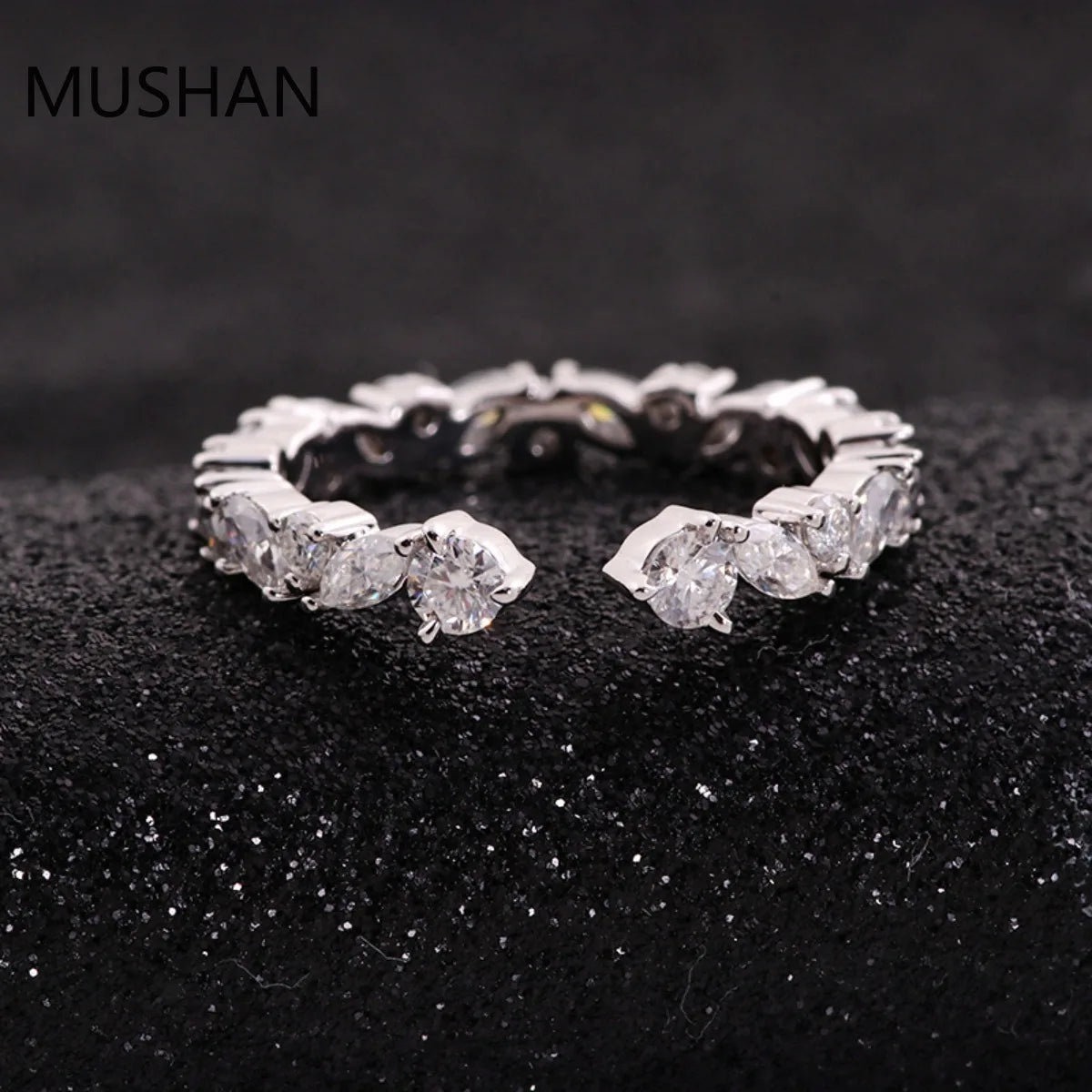 MUSHAN Luxury Custom 14K 18K Gold Rings Band Jewelry With Moissanite Diamond Lab Grown Gemstones Diamond Wedding Ring For Women