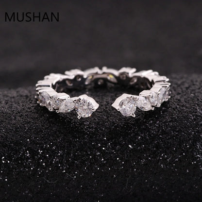 MUSHAN Luxury Custom 14K 18K Gold Rings Band Jewelry With Moissanite Diamond Lab Grown Gemstones Diamond Wedding Ring For Women