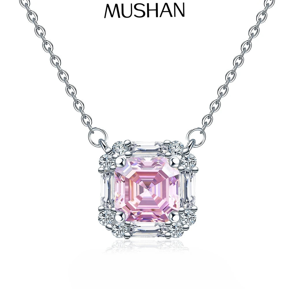 MuShan Jewelry 925 Sterling Silver Necklace Pendant Chain HCD Diamonds Anniversary Gift Christmas Gift Women Necklaces Jewelry