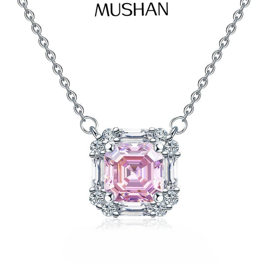 MuShan Jewelry 925 Sterling Silver Necklace Pendant Chain HCD Diamonds Anniversary Gift Christmas Gift Women Necklaces Jewelry