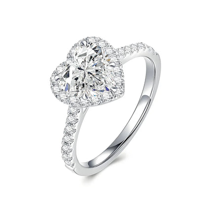 MuShan Designer Jewelry 925 Sterling Silver Ring Round Moissanite Statement Ring for Partner 18K Gold Plated MST Patent Rings