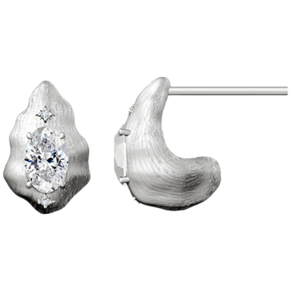 MUSHAN Joyería personalizada Pendientes de plata de ley 925, moissanita color D VVS1, pendientes de novia de amor fino, exquisitos accesorios de diamante