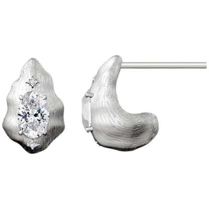 MUSHAN Joyería personalizada Pendientes de plata de ley 925, moissanita color D VVS1, pendientes de novia de amor fino, exquisitos accesorios de diamante