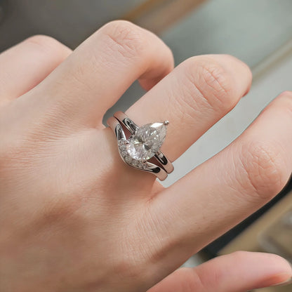 Bague MUSHAN Luxury Jewelry en argent sterling 925 pour femme, diamant moissanite taille émeraude certifié GRA, couleur D, joaillerie fine