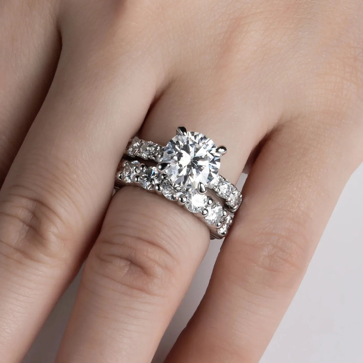 Anillo de boda de plata de ley 925 de MUHAN Luxury Jewelry, anillo de diamantes de moissanita para mujer con certificado GRA, color D, joyería fina