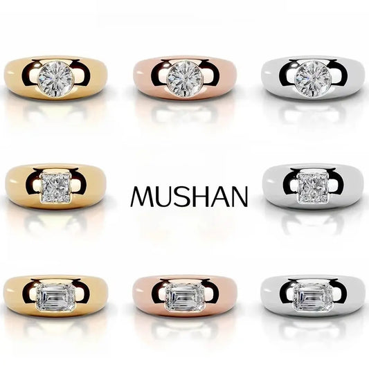 MUSHAN Bespoke Luxury Jewelry 925 Sterling Silver Rings Women Real D Color VVS Level Moissanite Diamond Ring GRA Certificate