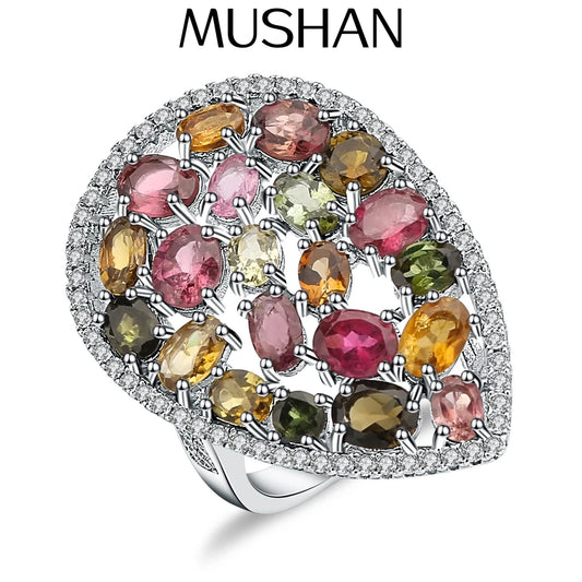 Bague MUSHAN personnalisée en argent sterling 925, bague de luxe pour femme avec rubis rouge de laboratoire taille Asscher, plaqué or 18 carats, bague d'anniversaire