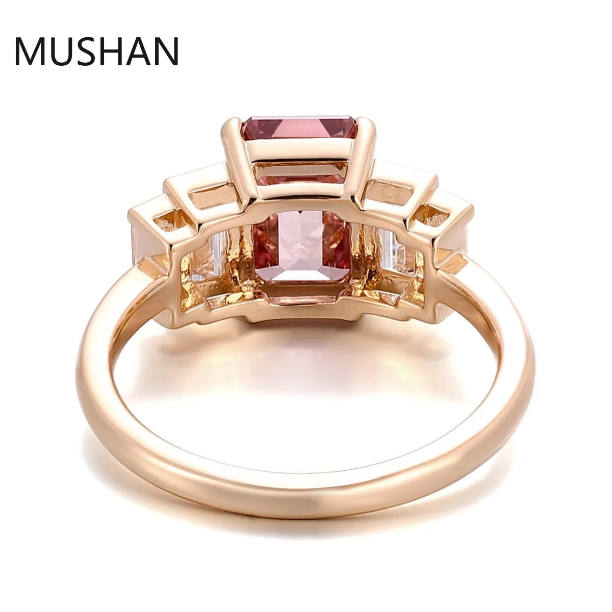 MUSHAN Bague de luxe personnalisée en or 14K 18K avec diamant moissanite et pierres précieuses de laboratoire, alliance pour femme