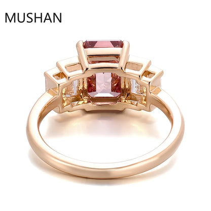 MUSHAN Bague de luxe personnalisée en or 14K 18K avec diamant moissanite et pierres précieuses de laboratoire, alliance pour femme