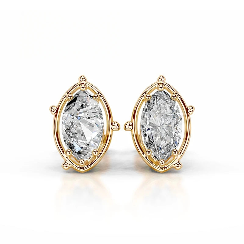 MuShan Brand Jewelry 925 Sterling Silver Stud Earrings 2ct Moissanite Diamond Dangle Earrings for Women MST Patent Fine Jewelry