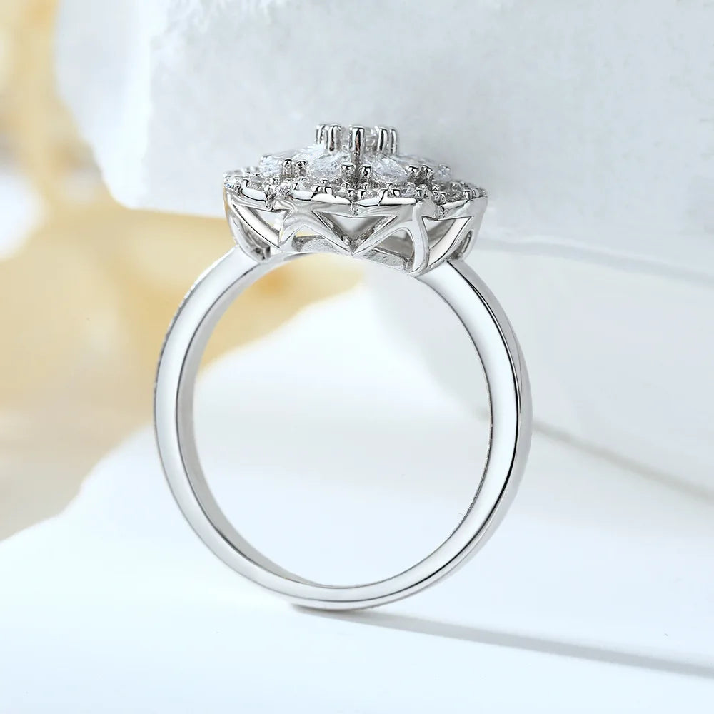 Anillo de compromiso de plata de ley 925 MuShan Jewelry, alianza de boda con diamante de carbono de alta calidad, regalo de Navidad, anillos de lujo para mujer, joyería fina