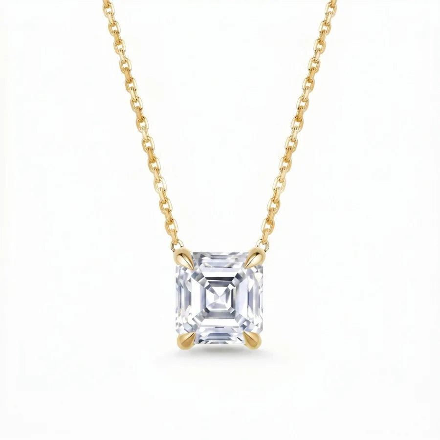 MUSHAN Bijoux sur mesure Collier en argent sterling 925 Moissanite couleur D VVS1 Pendentif princesse raffiné intemporel et tendance Diamant