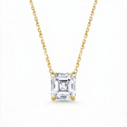 MUSHAN Bijoux sur mesure Collier en argent sterling 925 Moissanite couleur D VVS1 Pendentif princesse raffiné intemporel et tendance Diamant
