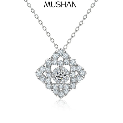 MuShan Jewelry 925 Sterling Silver Necklace Pendant Chain HCD Diamonds Anniversary Gift Christmas Gift Women Necklaces Jewelry