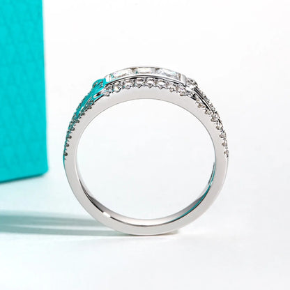 MUSHAN Luxury Jewelry 925 Sterling Silver Ring Band Women GRA Certificated Moissanite Diamond Emerald D Color Rings Fine Jewelry