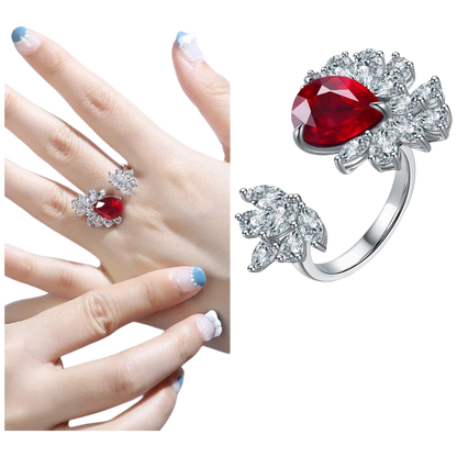 Bague de fiançailles MUSHAN Bespoke Jewelry en argent sterling 925 avec rubis rouge de laboratoire ovale pour femme, plaqué or 18 carats, avec certificat GRC