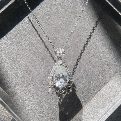 MuShan Luxury Jewelry 925 Sterling Silver Necklace 20IN Refined Star Moissanite Her 18K Gold Plated MST Patent GRA Certified