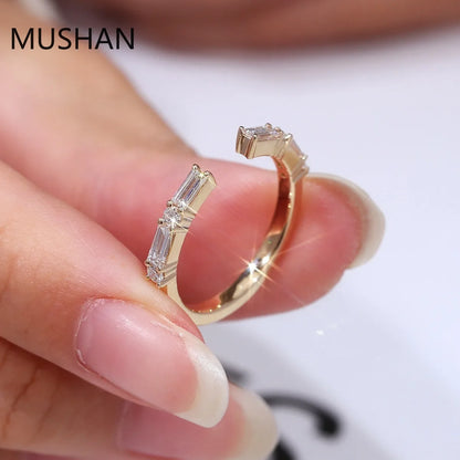 MUSHAN Luxury Custom 14K 18K Gold Rings Band Jewelry With Moissanite Diamond Lab Grown Gemstones Diamond Wedding Ring For Women