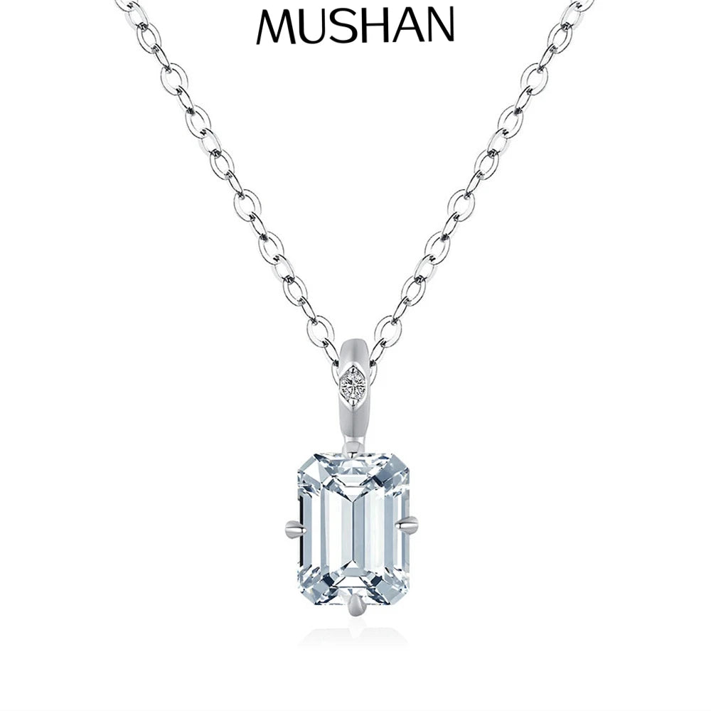 MuShan Brand Jewelry 925 Sterling Silver Ear Cuff Brilliant Moissanite Cocktail for Sister Rhodium Plated MST Patent Earrings