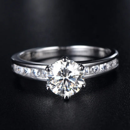 MuShan Jewelry 925 Sterling Silver Ring Wedding Band High Carbon Diamond Fine Jewelry Premium Jewelry Women Rings Fine Jewelry