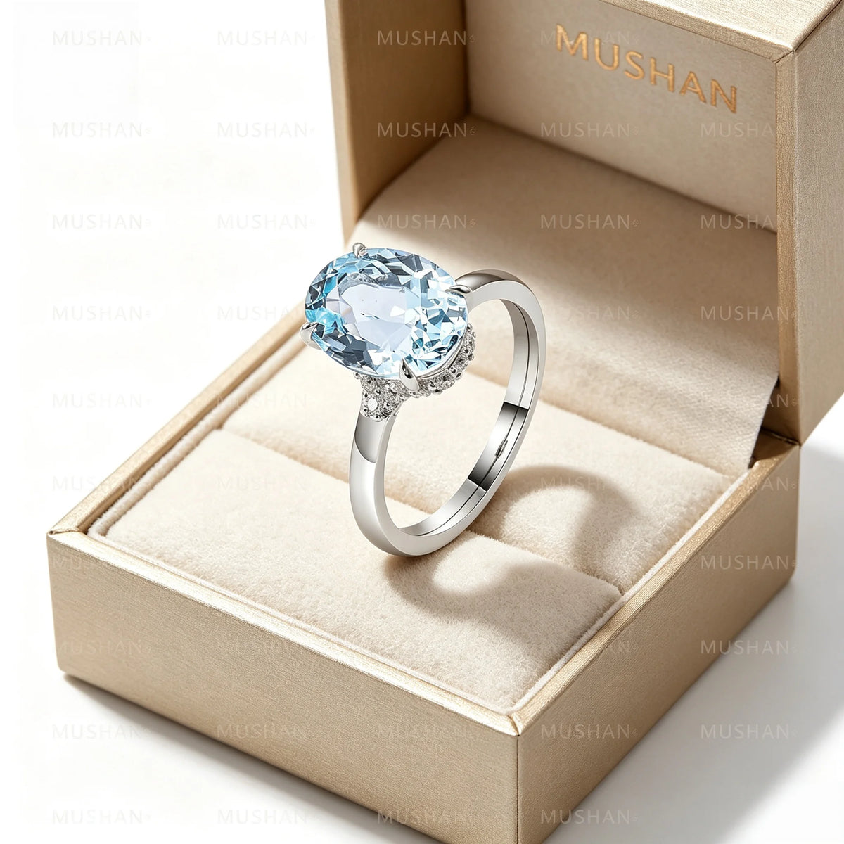 MUSHAN Luxury Custom 14K 18K Gold Rings Band Jewelry With Moissanite Diamond Lab Grown Gemstones Diamond Wedding Ring For Women