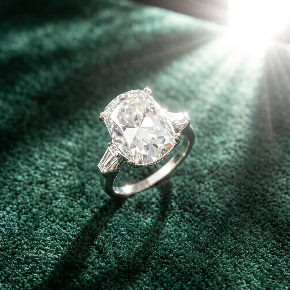 Bague MUSHAN Luxury Jewelry en argent sterling 925 pour femme, diamant moissanite taille émeraude certifié GRA, couleur D, bijou de luxe