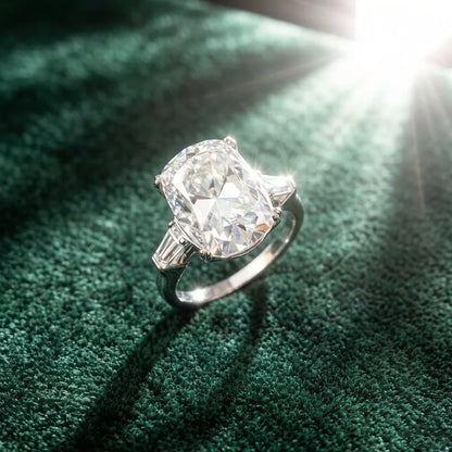 Bague MUSHAN Luxury Jewelry en argent sterling 925 pour femme, diamant moissanite taille émeraude certifié GRA, couleur D, bijou de luxe