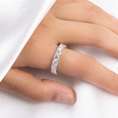 Bague de luxe en argent sterling 925 de la marque MuShan, sertie d'un diamant moissanite pour maman, plaquée or 18 carats, bague fine brevetée MST