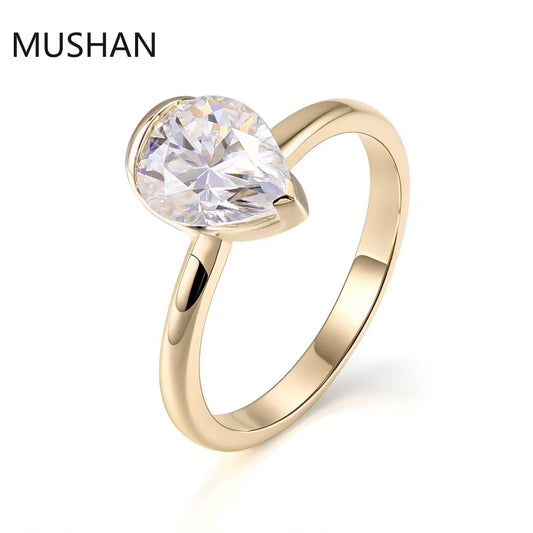 MUSHAN Luxury Custom 14K 18K Gold Rings Band Jewelry With Moissanite Diamond Lab Grown Gemstones Diamond Wedding Ring For Women