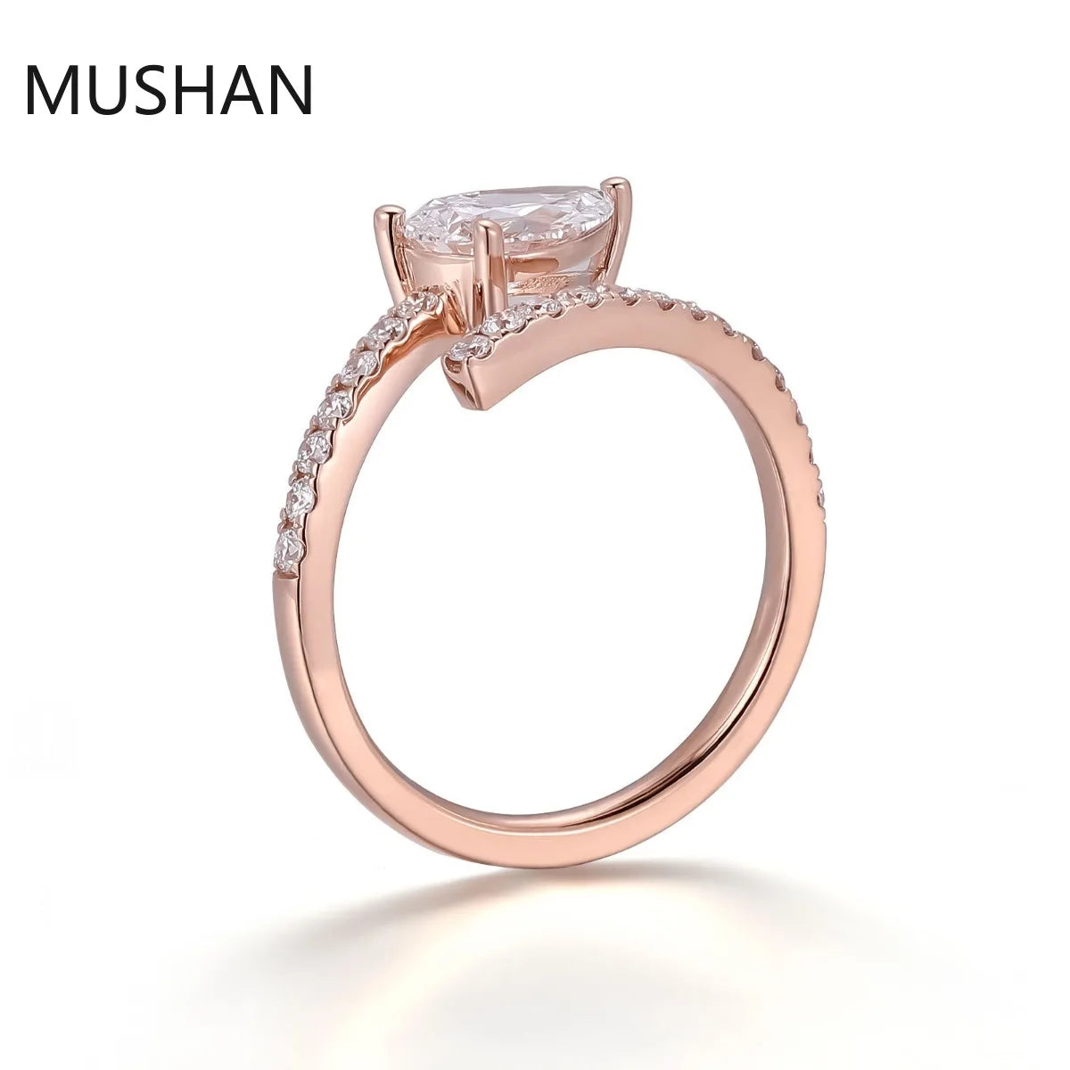 MUSHAN Luxury Custom 14K 18K Gold Rings Band Jewelry With Moissanite Diamond Lab Grown Gemstones Diamond Wedding Ring For Women