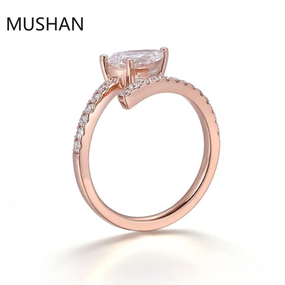 MUSHAN Luxury Custom 14K 18K Gold Rings Band Jewelry With Moissanite Diamond Lab Grown Gemstones Diamond Wedding Ring For Women